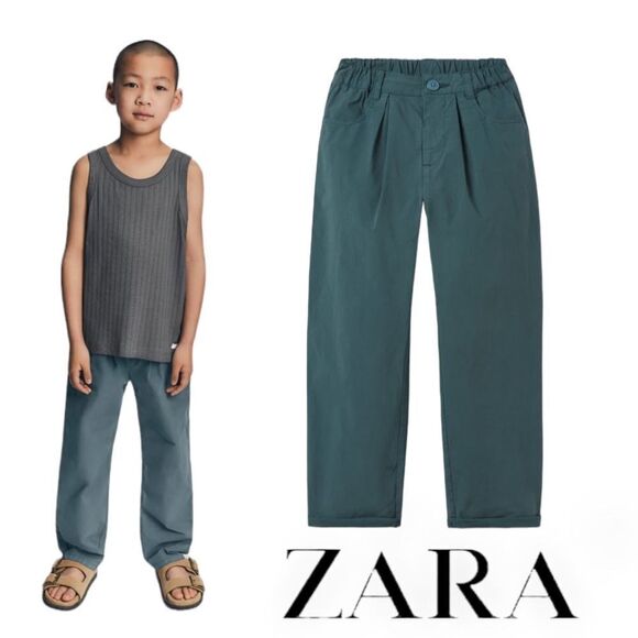 ZARA Kids | Blue | TRUE NEUTRALS POPLIN PANTS - Picture 1 of 5